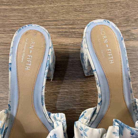 Antonio Melani x Born on Fifth Amy Bird Pleated Dress Mules Heeled Sandal Size 7 - Picture 7 of 15